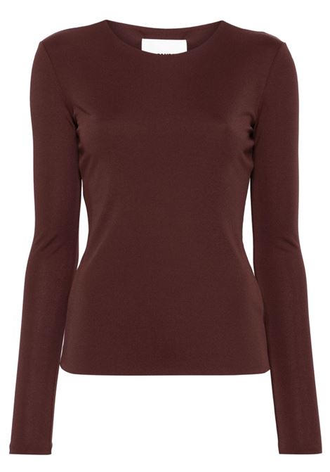 T-shirt girocollo in marrone di Jil Sander - donna JIL SANDER | J04NC0003J65016206